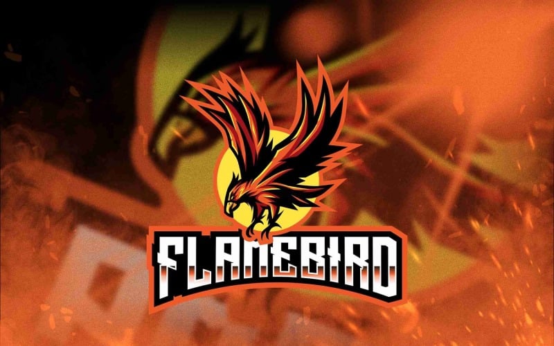 Шаблон логотипа киберспорта Flame Bird