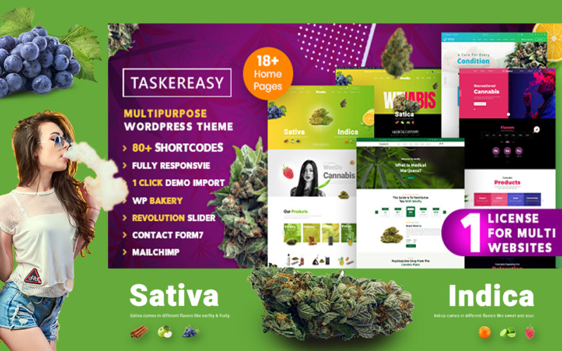 Taskereasy Cannabis Багатоцільова тема WordPress