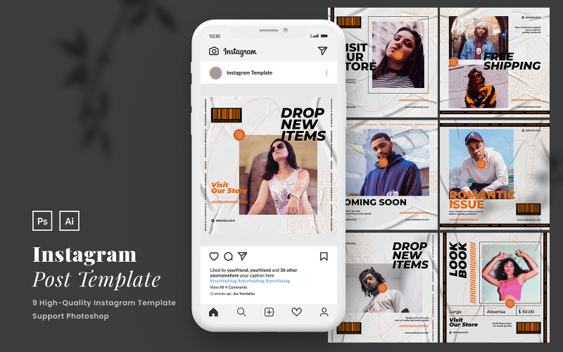 Download Шаблон для соцсетей "Urban Neon Instagram Post Template for Social Media" / Urban Neon Instagram Post Template for Social Media - Шаблон для соцсетей на тему графика corporate instagram,company instagram,instagram for company,business,brand,lifestyle,minimalist,modern,elegant,simple,creative,template,instagram post,neon,neon fashion