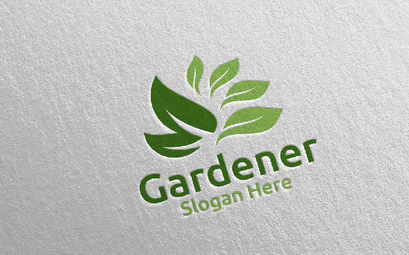 Modelo de logotipo do Botanical Gardener Care 43