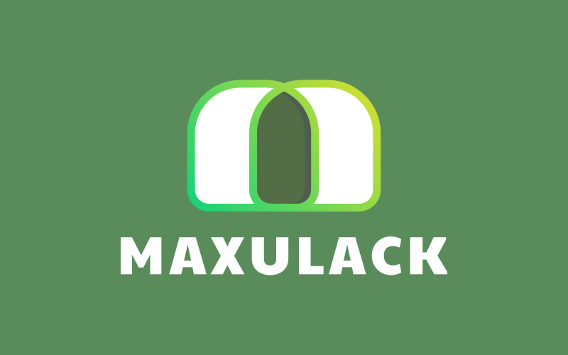 Буква M градиент - шаблон логотипа MAXULACK