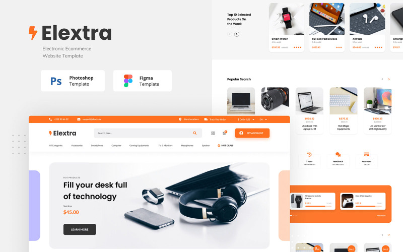 Elextra-电子商务网站模板UI元素