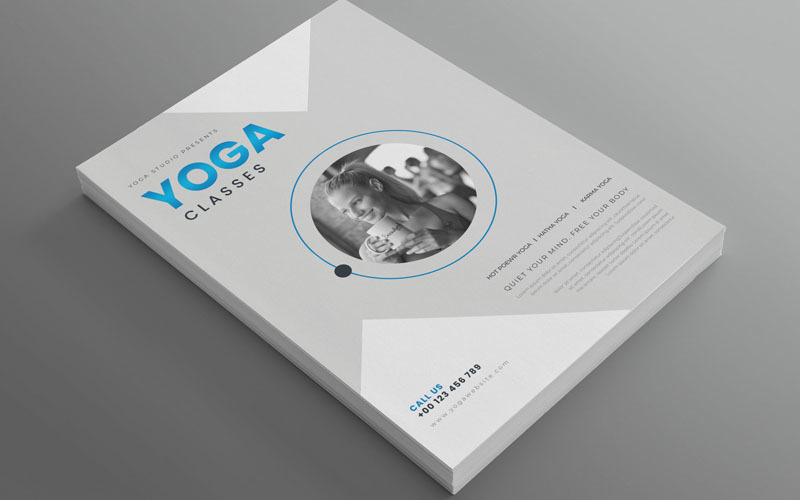 Download Фирменный стиль "Fitness Flyer - Corporate Identity Template" / Fitness Flyer - Corporate Identity Template - Фирменный стиль на тему графика beautiful,calm,class,classes,energy,flyer,girl,healing,health,holistic,instructor,meditation,modern,natural,oriental,peaceful,post,print ready,relax