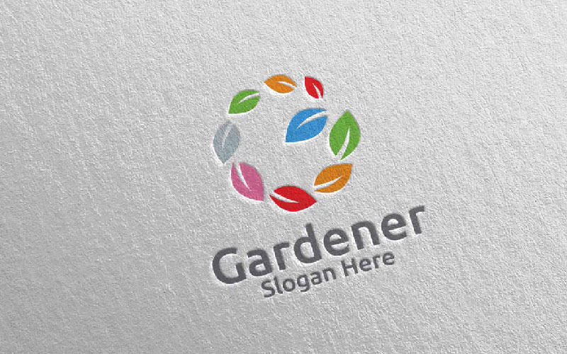 Global Botanical Gardener Care 54 Logo Template