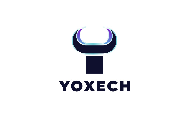Tech písmeno Y - YOXECH Logo šablona