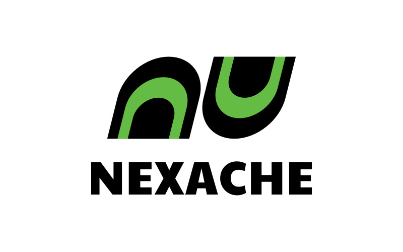技术字母N-NEXACHE徽标模板