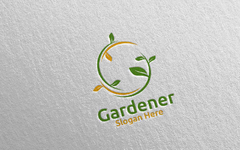 Botanisk trädgårdsmästare vård 56 Logotypmall
