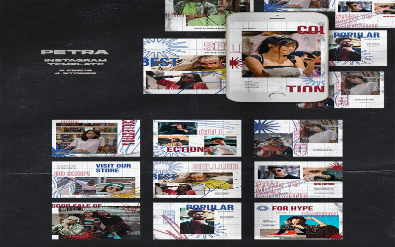 Download Шаблон для соцсетей "Petra Instagram Templates for Social Media" / Petra Instagram Templates for Social Media - Шаблон для соцсетей на тему графика art,azruca,battle,club,cool,drum and bass,dubstep,event,feed,gradient,graffiti,hip hop,hiphop,instagram,music,party,photoshop,post,rap,session