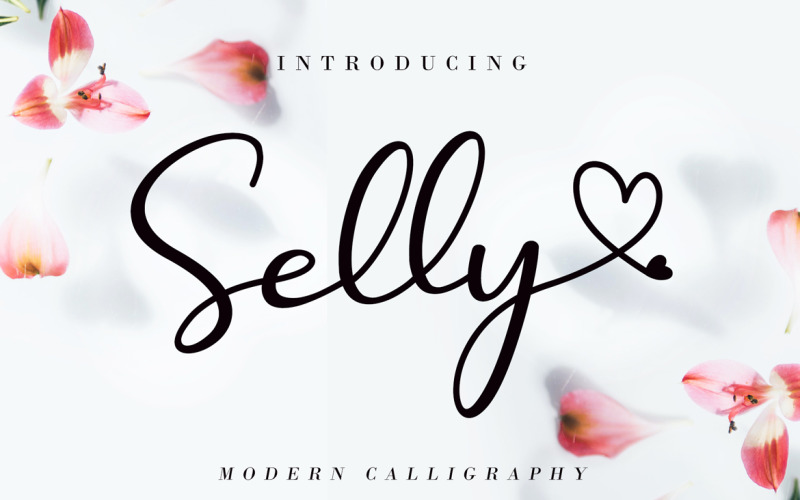 Download Шрифт "Selly Calligraphy Font" / Selly Calligraphy Font - Шрифт на тему графика script,handwritten,modern,clean,calligraphy,wedding,branding,heading,business