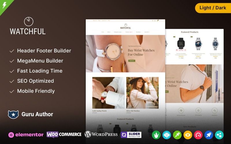 Watchful – Адаптивна тема WooCommerce для магазину моди та ювелірних виробів