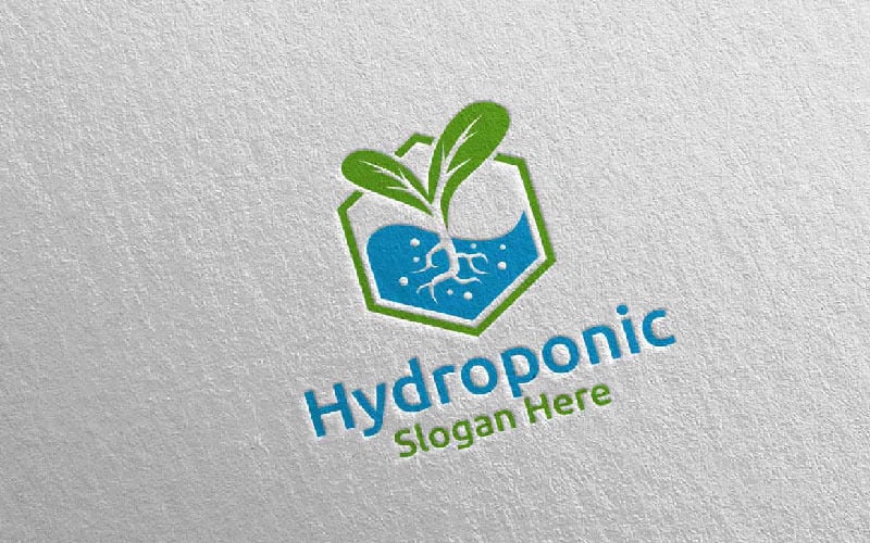 Water Hydroponic Botanical Gardener 68 Logo Template