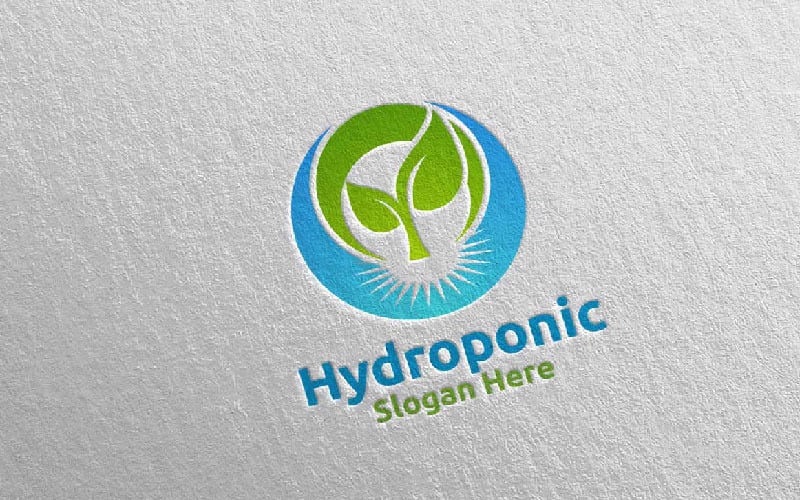 Plantilla de logotipo Root Hydroponic Botanical Gardener 74