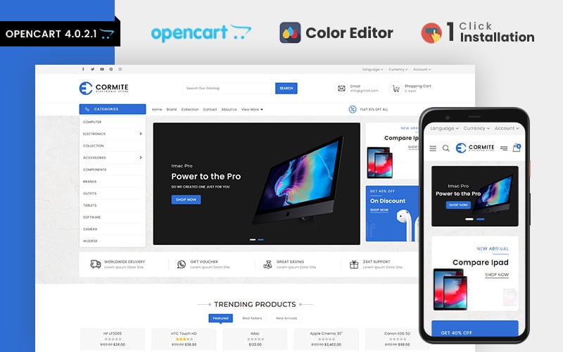 Cormite Electronics Store OpenCart Template