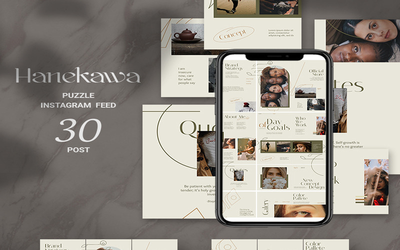 Hanekawa Puzzle Instagram Feed Social Media Template
