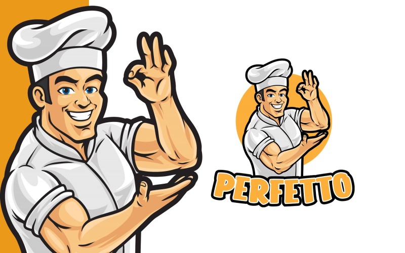 Gezonde chef-kok Logo sjabloon