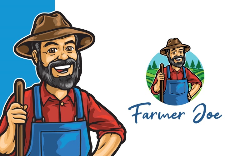 Old Farmer Joe Logo Template #110640 - TemplateMonster