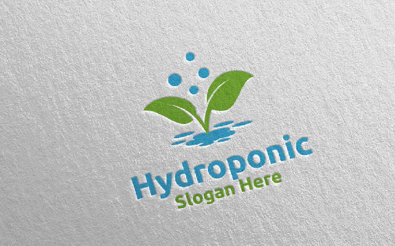 Water Hydroponic Botanical Gardener 86 Logo Template