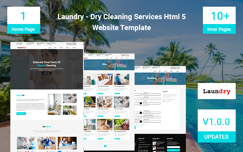 洗衣-干洗服务HTML 5网站模板