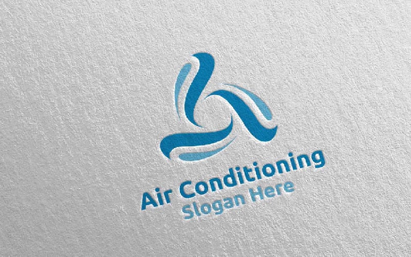 Modelo de logotipo para serviços de ar condicionado e aquecimento 10