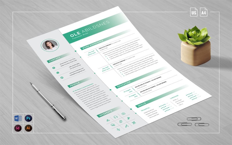Download Резюме "Aqua Cv Resume Template" / Aqua Cv Resume Template - Резюме на тему графика resume,cv,template,clean,creative,modern,minimal,minimalist,infographic,professional,mac pages,word,photoshop,cover letter,bundle,vitae,job,seekers,designer,developer
