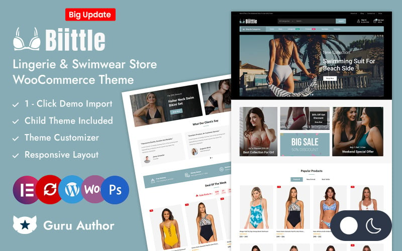 Biittle - Lingerie- en badkledingwinkel Elementor WooCommerce Responsive Theme