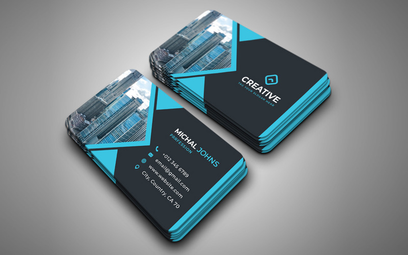 Download Фирменный стиль "Business Card - Corporate Identity Template" / Business Card - Corporate Identity Template - Фирменный стиль на тему графика blue,business card,creative,design,graphic,modern,modern design,official,print ready,professional,simple,standard,web,white