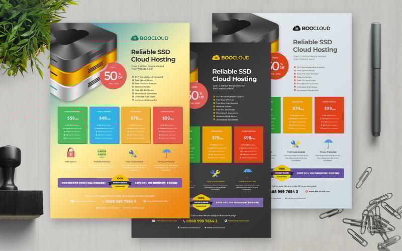 Download Фирменный стиль "Cloud Hosting Flyer - Corporate Identity Template" / Cloud Hosting Flyer - Corporate Identity Template - Фирменный стиль на тему графика cloud,hosting,server,dedicated,vps,network,computer,technology,domain,shared,internet,database,workstation
