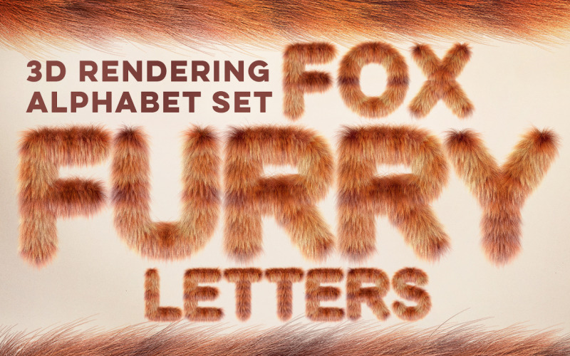 3D Fox Furry Letters Pack - Illustration