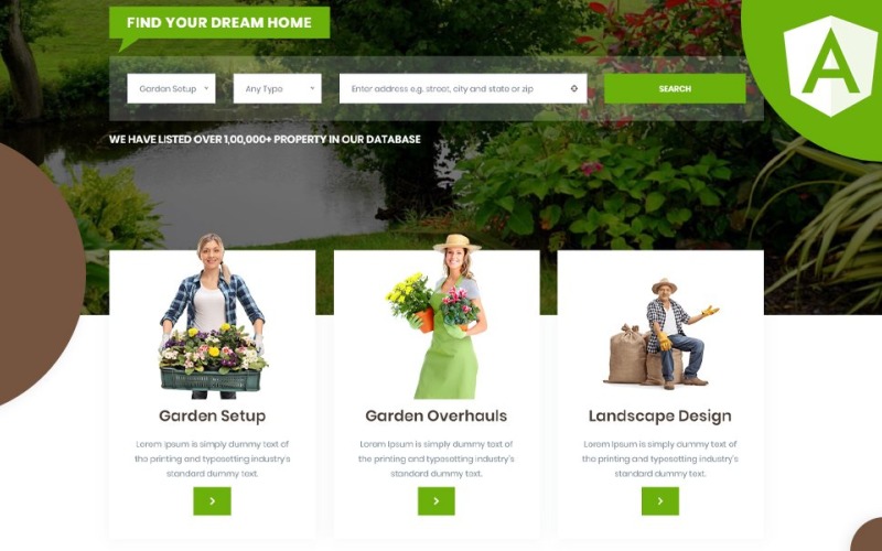 Gardening &amp; Plantation Angular Website Template