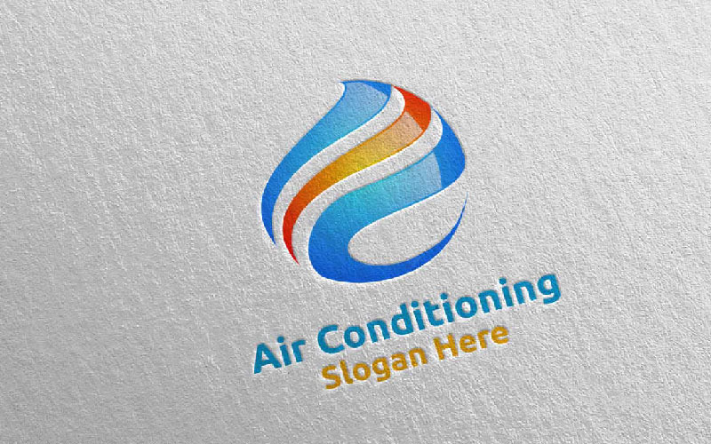 Шаблон логотипа Услуги по кондиционированию и отоплению 1