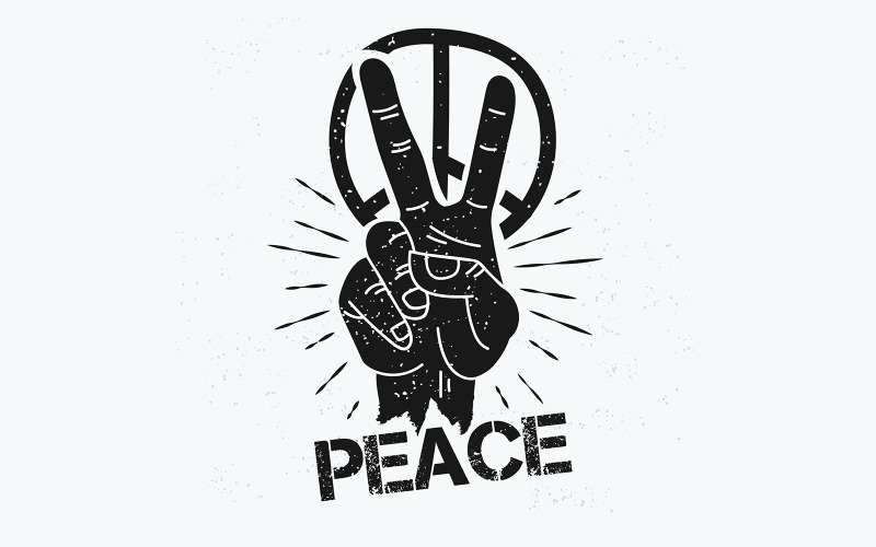 手和平符号-图