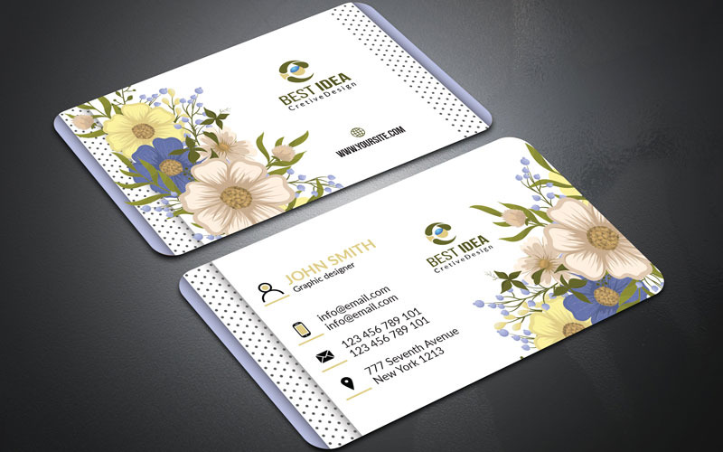 Simple Flower Business card - Corporate Identity Template