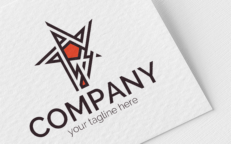 Download Шаблон логотипа "Star Logo Template" / Star Logo Template - Шаблон логотипа на тему графика star,dynamics,lines,development,growth,leader,strength,power,purposefulness,bright,sign,minimalism,one color,two colors,emblem