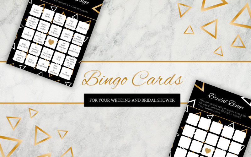 Bingo cards for wedding, bridal shower - Corporate Identity Template
