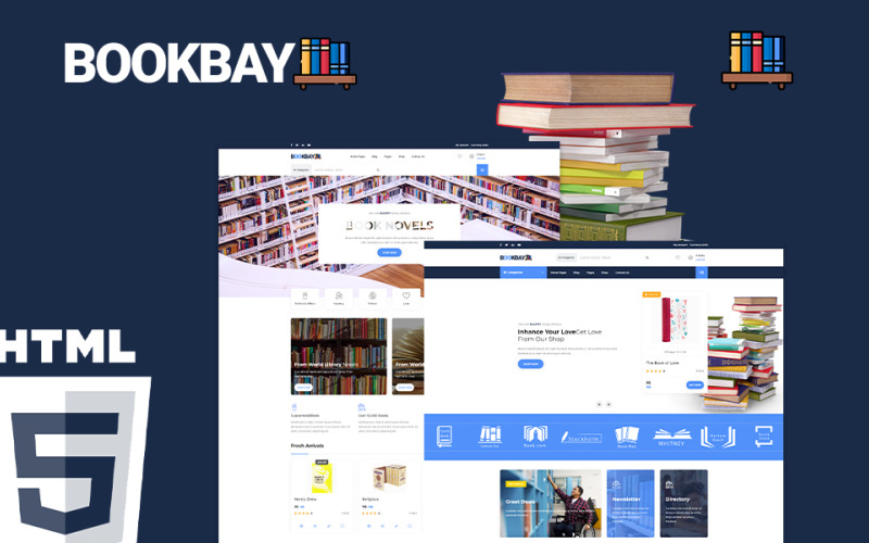 Bookbay - Modello di sito Web HTML5 per negozio di libri
