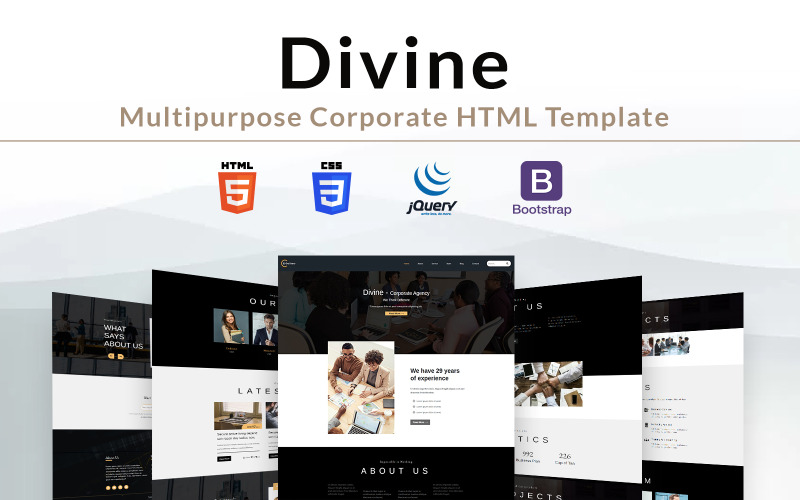Divine - Modèle de site Web d'entreprise HTML polyvalent
