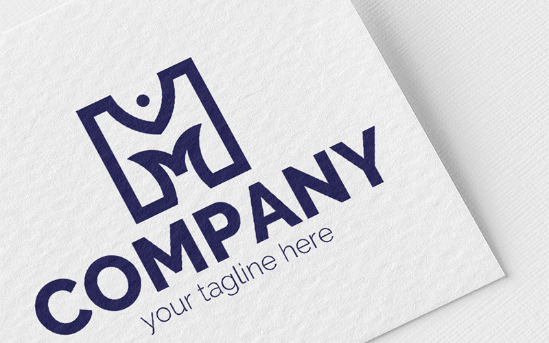 Download Шаблон логотипа "Letter M and Fish Logo Template" / Letter M and Fish Logo Template - Шаблон логотипа на тему графика letter m and fish