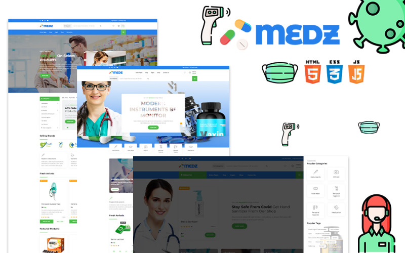 Medz - Medicinsk utrustning och tillbehör HTML-webbplatsmall