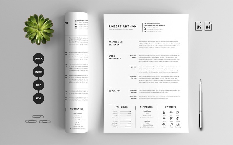 Download Резюме "Minimalist Cv Resume Template" / Minimalist Cv Resume Template - Резюме на тему графика resume,cv,template,word,photoshop,clean,creative,modern,cover letter,minimalist,minimal,docx,professional,infographic,psd,mac pages,a4,us letter,designer,developer