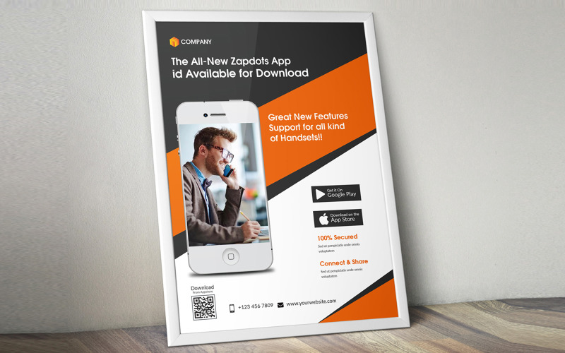 Download Фирменный стиль "Mobile App Flyer - Corporate Identity Template" / Mobile App Flyer - Corporate Identity Template - Фирменный стиль на тему графика android,app,app flyer,app promotion,application,blackberry,commerce,design,flyer,ios,ipad,iphone,mobile,mobile app flyer,phone,program,smartphone,software,tablet