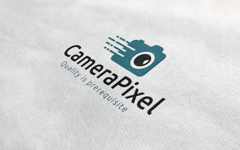 Modèle de logo de pixel de caméra
