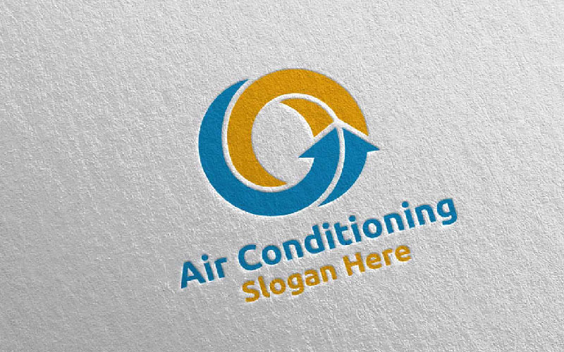 Servicios de aire acondicionado y calefacción 18 Plantilla de logotipo