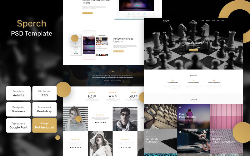 Download PSD шаблон "Sperch - Business Material PSD Template" / Sperch - Business Material PSD Template - PSD шаблон на тему графика design,template,web,website,web design,landing page,page,web template,landing,business,marketing,digital,blog,portfolio