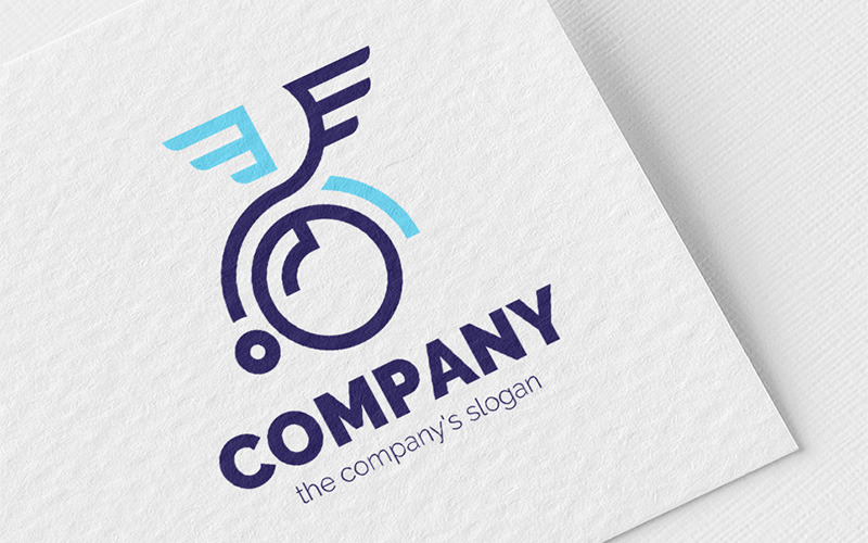 Download Шаблон логотипа "Wheelchair and a Bird's Wing Logo Template" / Wheelchair and a Bird's Wing Logo Template - Шаблон логотипа на тему графика logo,sign,wheelchair,products for the disabled,wing,bird,flight,freedom,freedom of movement,ease,convenience,comfort,care,people with disabilities,products for people with disabilities
