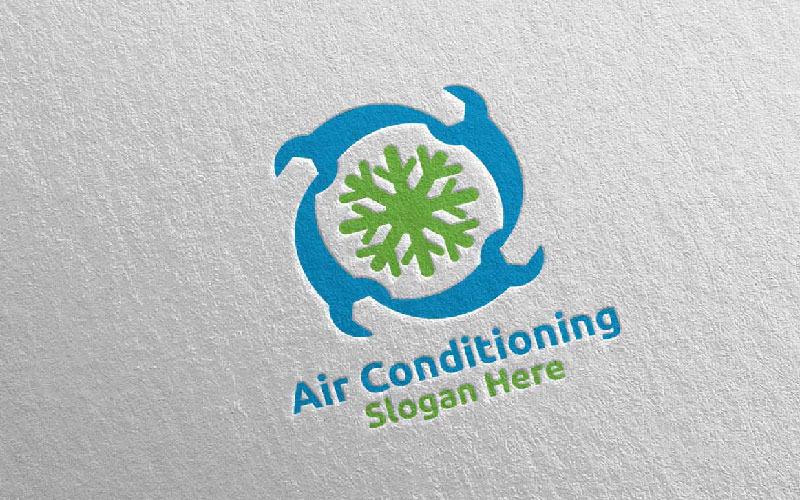 Fix Snow Air Conditioning and Heating Services 39 Plantilla de logotipo