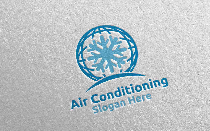 全球雪地空调和供暖服务43徽标模板