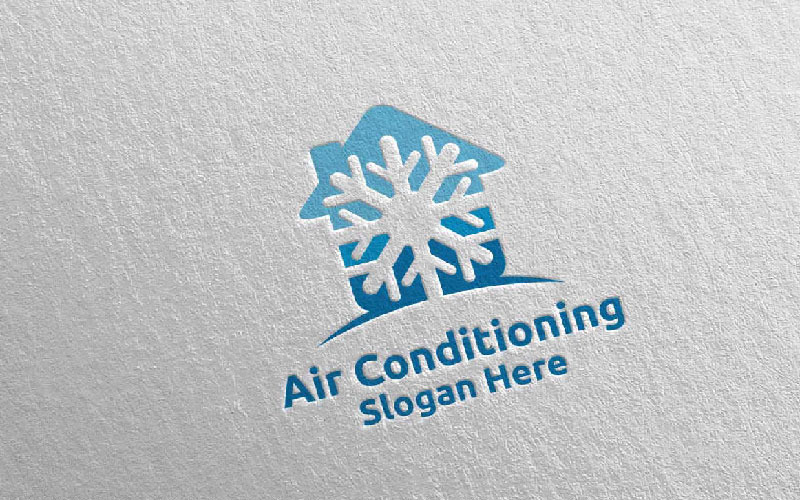 House Snow Air Conditioning and Heating Services 24 Logo Template