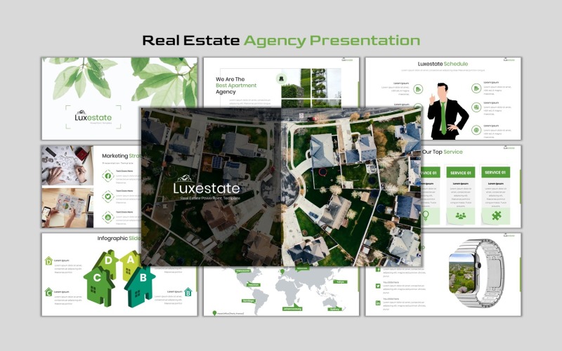Luxestate - Fastighetsbyrå PowerPoint-mallar
