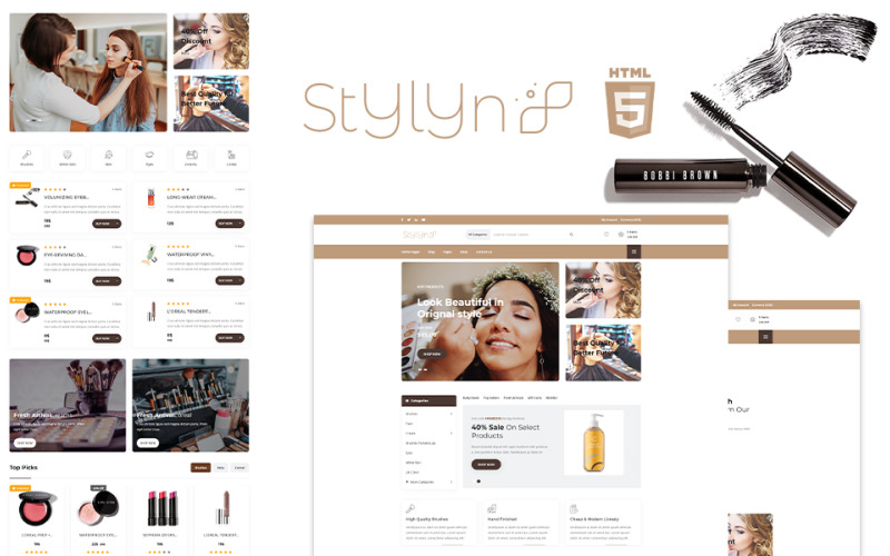 Stylyn - HTML-websitesjabloon voor cosmetica- en schoonheidssalons