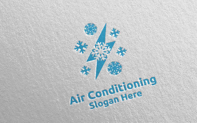 Thunder Snow airconditioning en verwarming diensten 28 Logo sjabloon